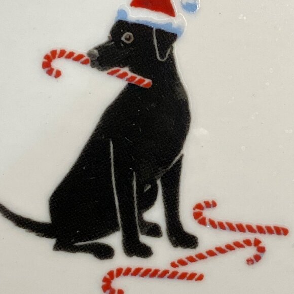 Black Labrador Ceramic Ornament With Santa Hat & Candy Cane By Fringe - Picture 2 of 8